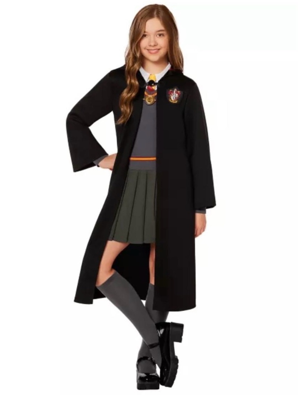 Harry Potter Black Kids Long Wizard Robe Jacket with Crest
